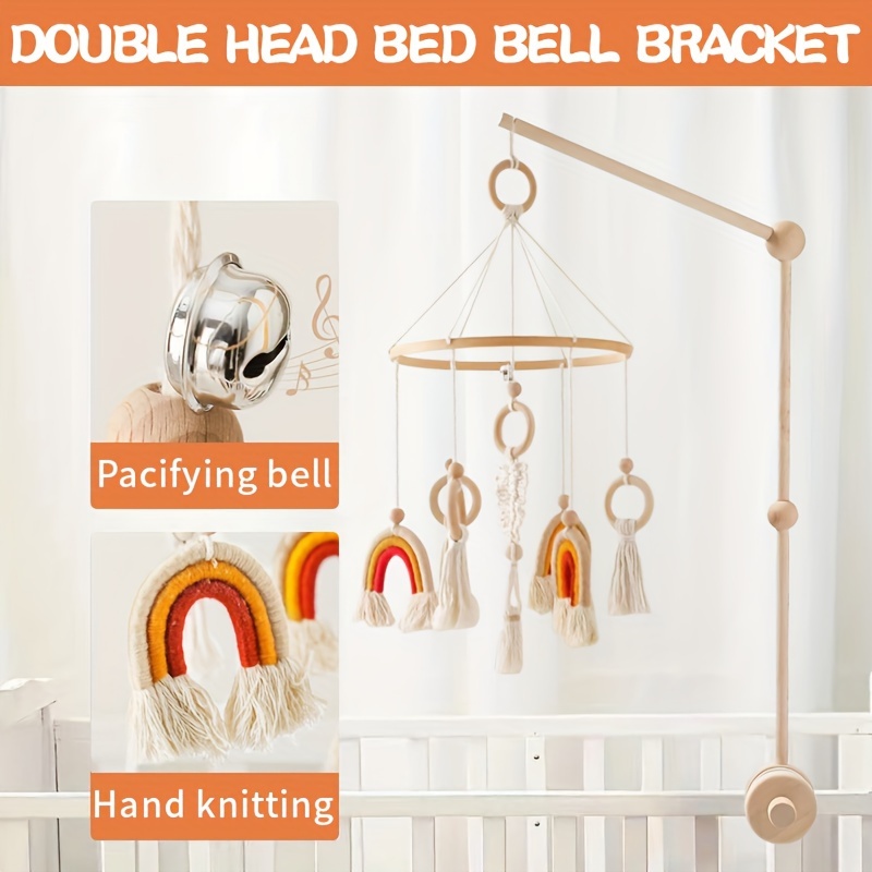 Bracket Set Infant Crib Mobile Bed Bell Bracket Arch Support Protection  Newborn Baby Toys Wooden Mobile