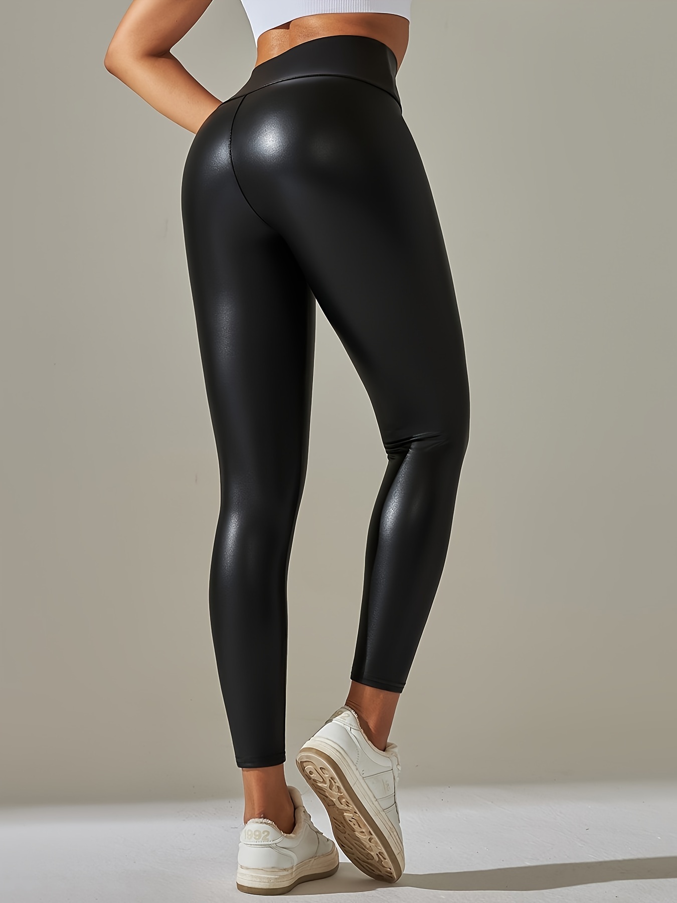 Plus Size Sports Leggings Women's Plus Solid Fleece Lined - Temu United  Kingdom