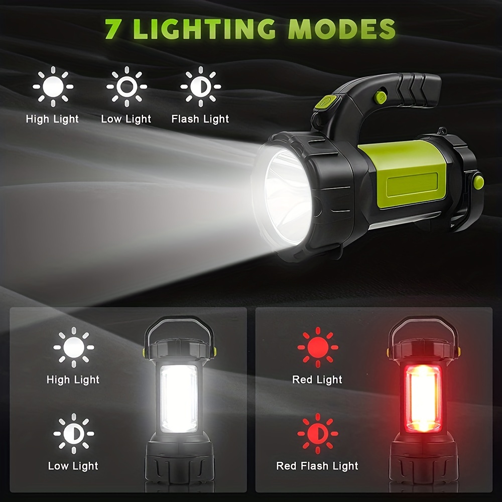 Rechargeable Led Torch Light Long Battery Life Battery - Temu