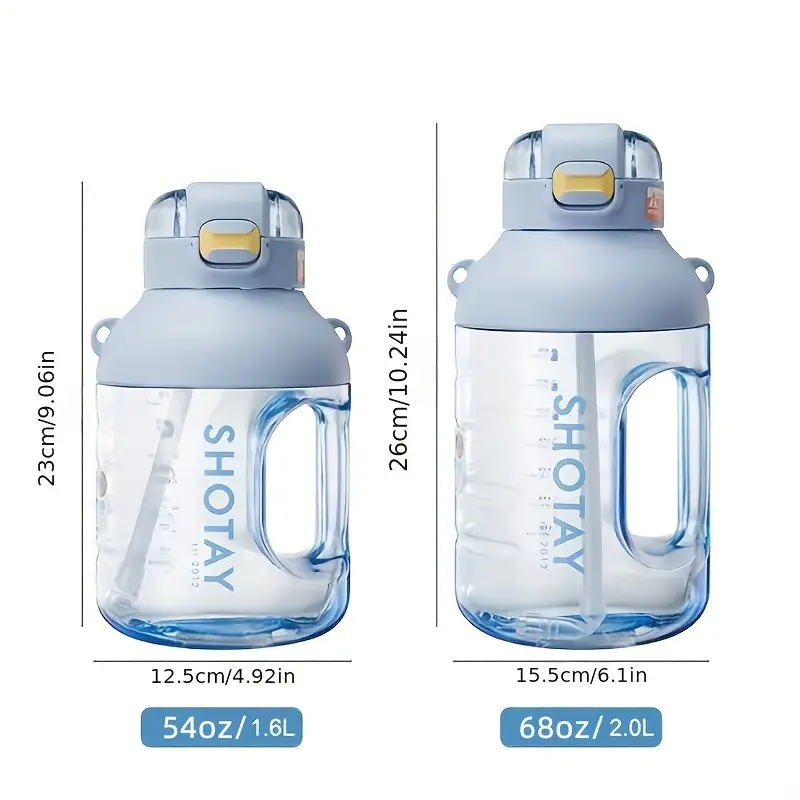 Portable Water Bottle 2 Liters Kawaii Gym Water Bottle Sports