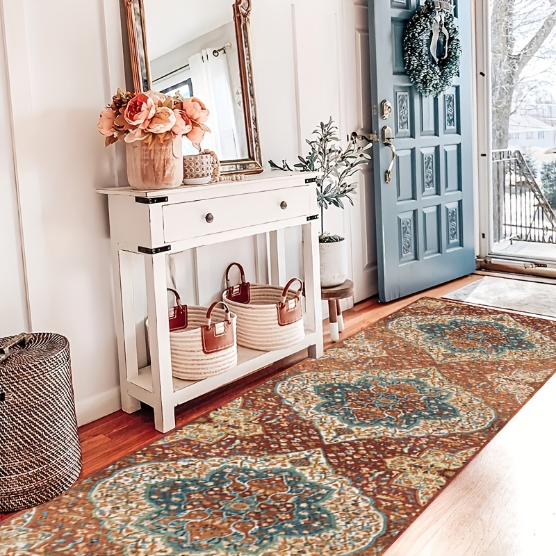 Bohemian Small Entryway Area Rug Non Slip Entry Rugs For - Temu