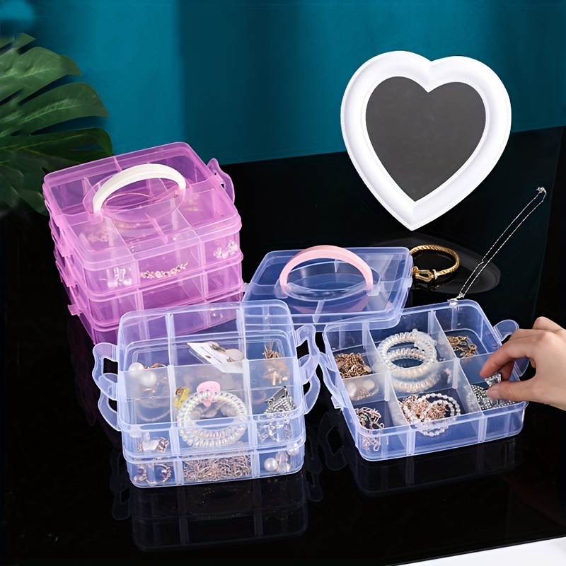 GAH 3 Layer 30 Slots PVC Jewelry Tool Box Beads Holder Storage Box  Organizer : : Home & Kitchen
