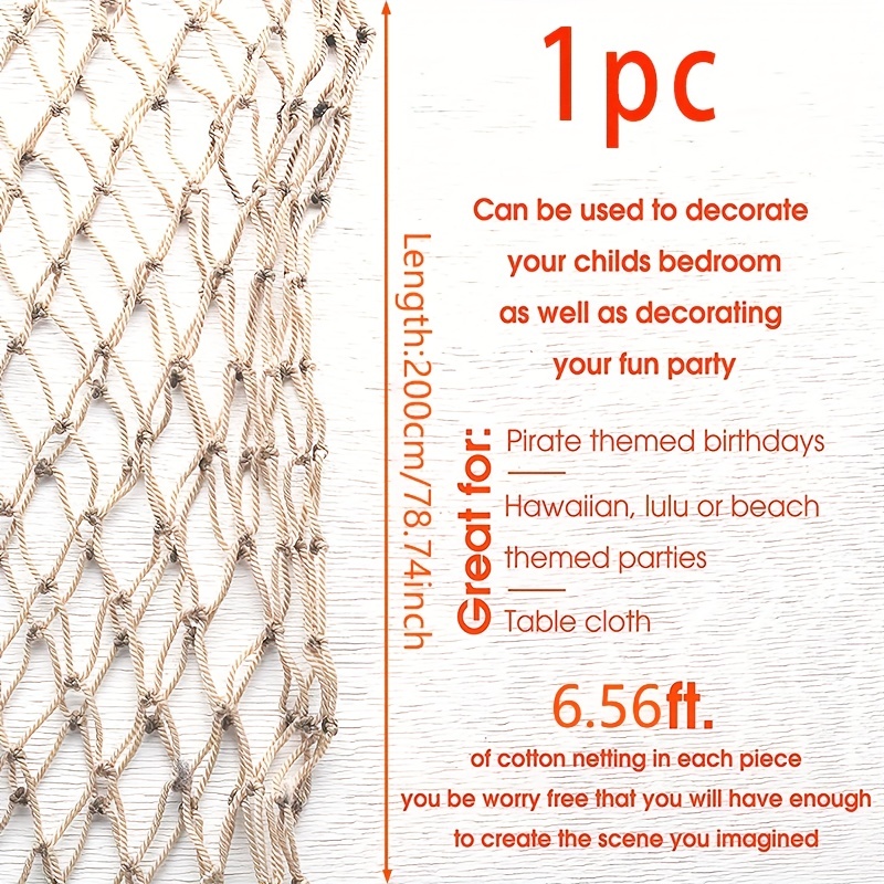 Natural Cotton Fishnet Decoration For Mermaid Party - Temu