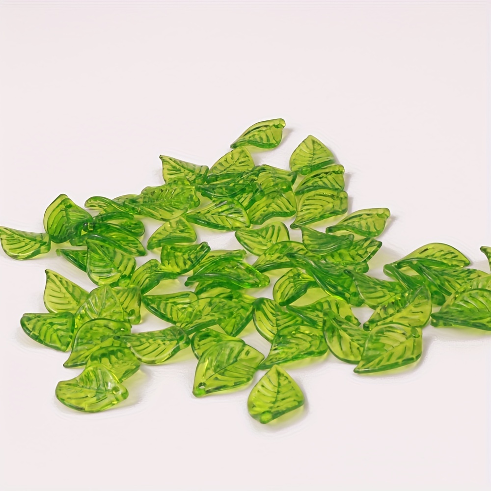 Transparent Green Acrylic Leaf Charms Pendants Leaf Shape - Temu