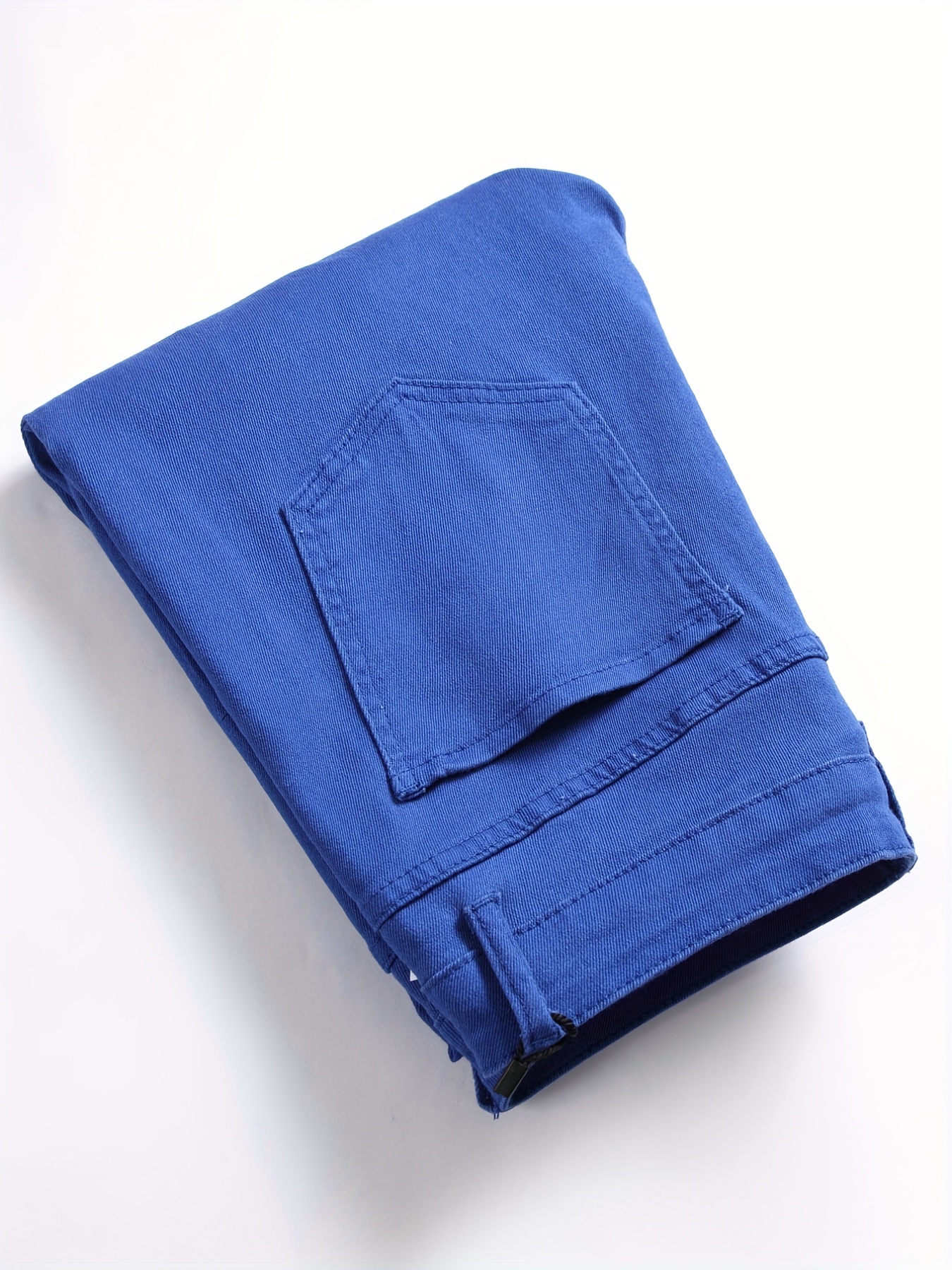 Long Slim-Fit Jeans Blue Cotton-Blend Twill