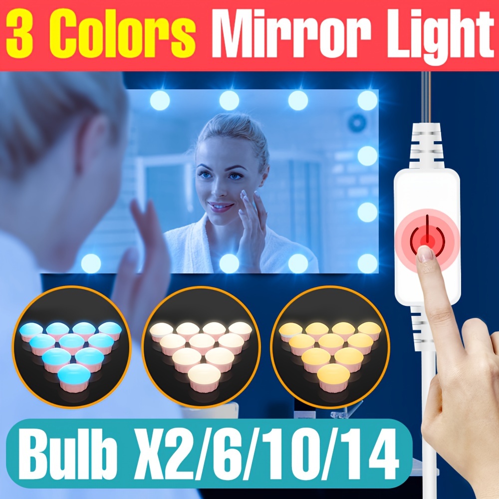 3 modes led ampoule miroir de maquillage beauté lampe de table de