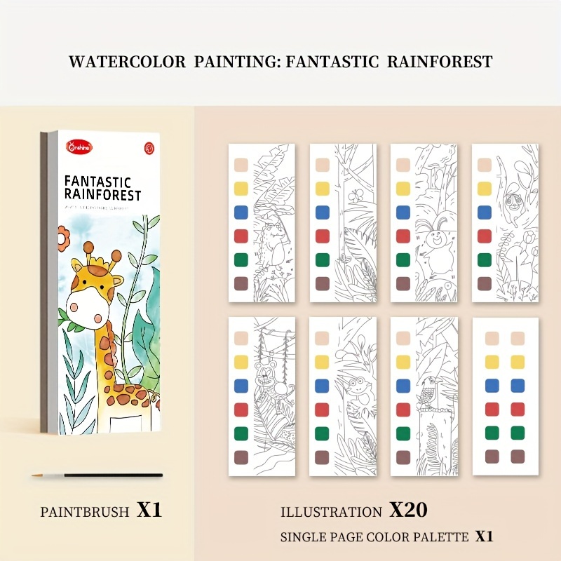 Buy Pocket Watercolor Painting Book, DIY Magic Water Coloring