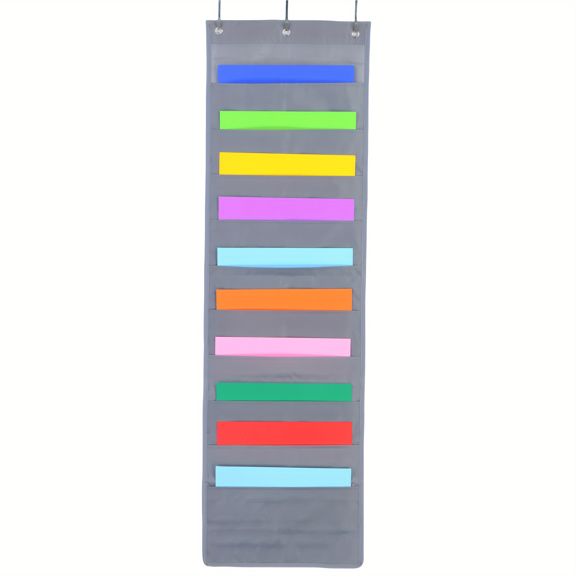 Image of 1pc 10 Pocket Storage Pocket Chart Organizer, Hanging Wall File Organizer Organize Your Assignments, Files, Papers & More, Perfect For Daily School Schedule