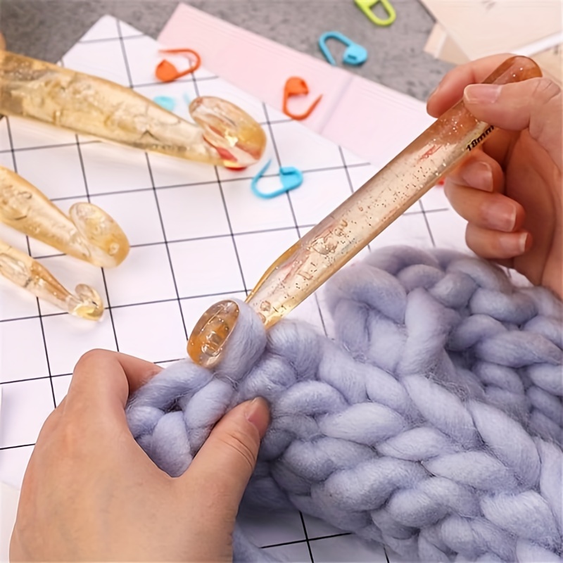 Large Crochet Set Plastic Crochet Blunt Needle Set Ergonomic - Temu