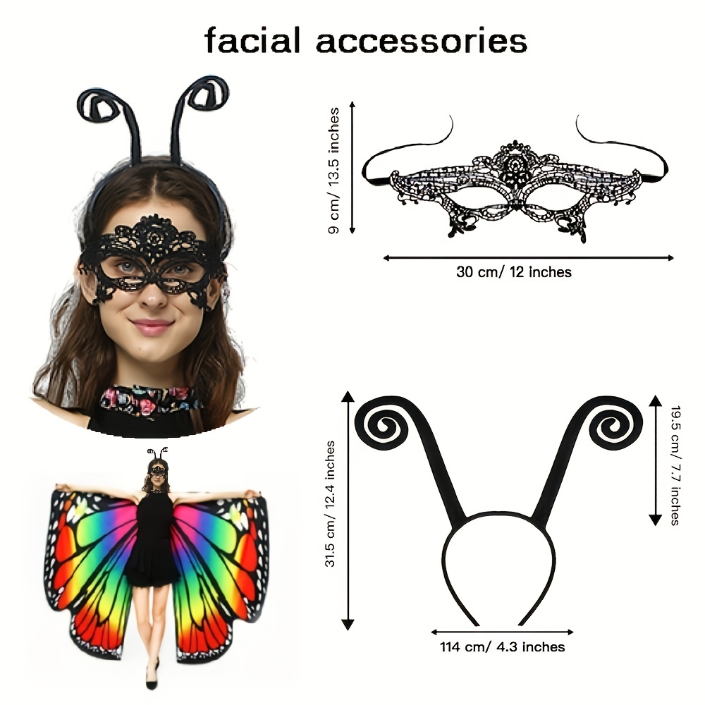 Disfraz de alas de mariposa para mujer, disfraz de mariposa, chal de hada,  capa de ninfa, duende, accesorio para festival