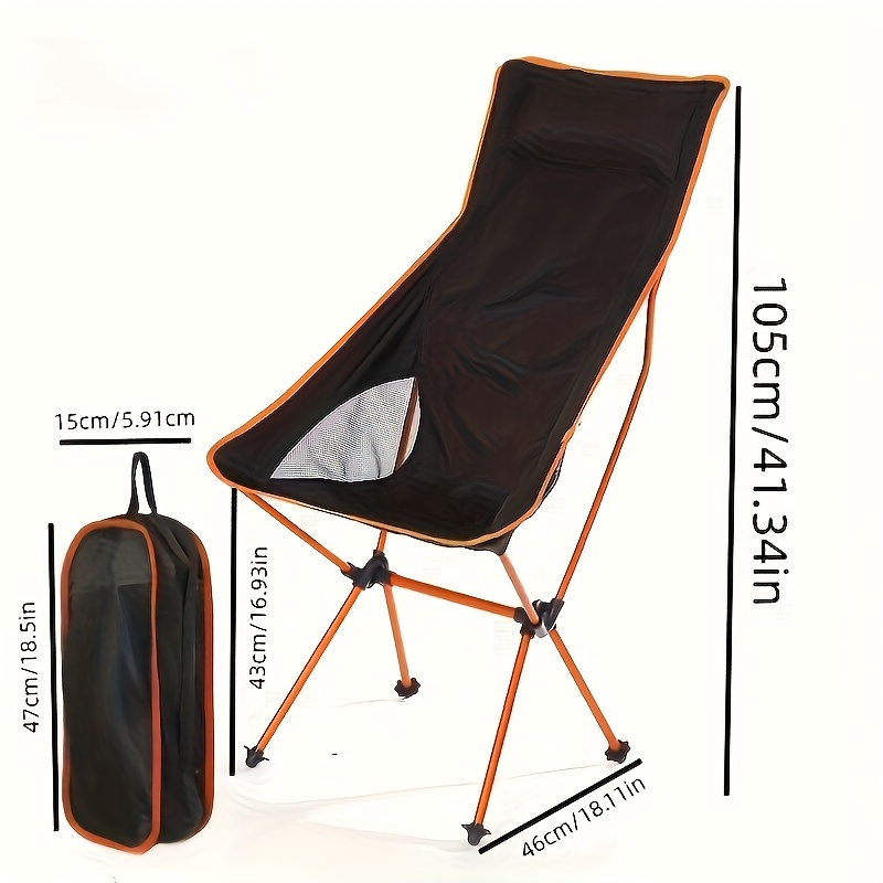 1pc Outdoor Camping Chair Outdoor Folding Moon Chair Aluminum Portable  Folding Chair Camping Leisure Fishing Chair, Shop Limited-time Deals