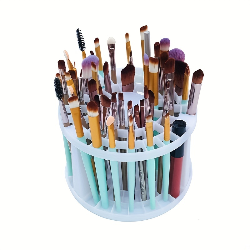 Wooden Painting Brush Holder Holds 105 Brushes Desktop - Temu
