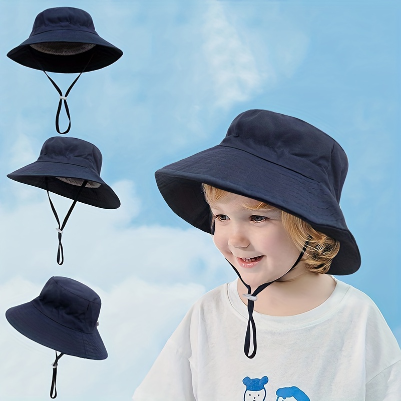 Ehqjnj Fishing Hat for Kids 8-12 Boys Kids Adjustable Chin Strap Sun Hats Summer Spring Sun Hat Cartoon Dinosaur Embroidery Outdoor Beach Bucket Cap