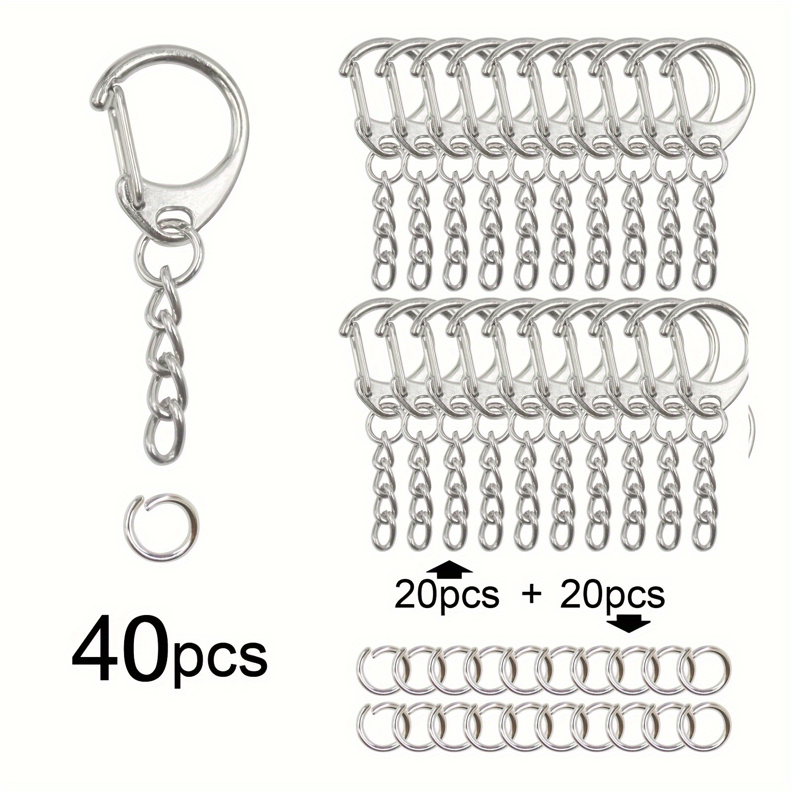 Buy DIY Crafts Metal Keychain Clips and Rings, Keychain Hooks with