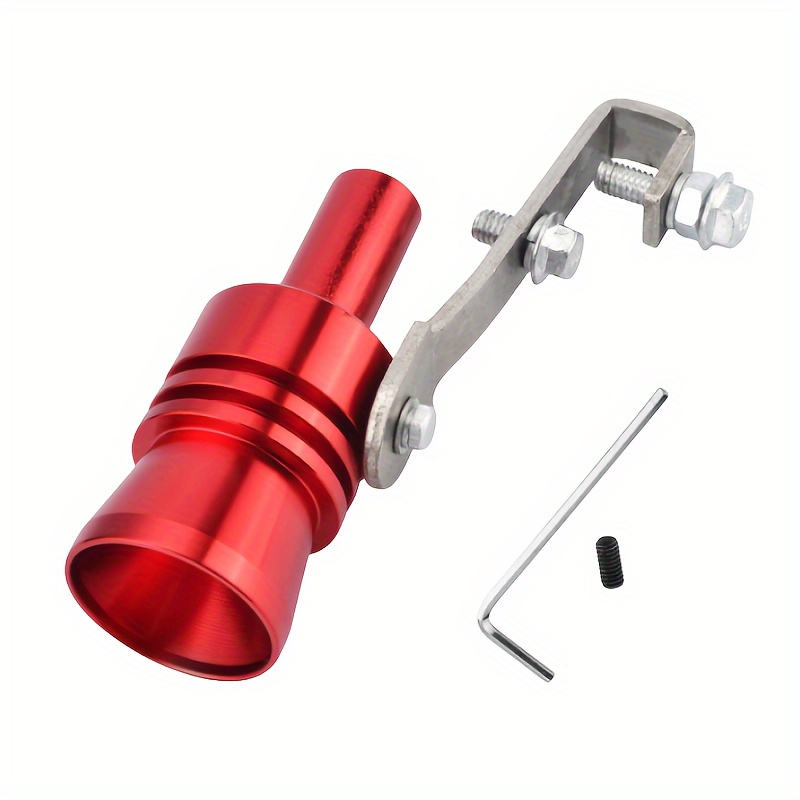 1pc Red Turbo Sound Whistle Muffler Exhaust Pipe Sounder Aluminum