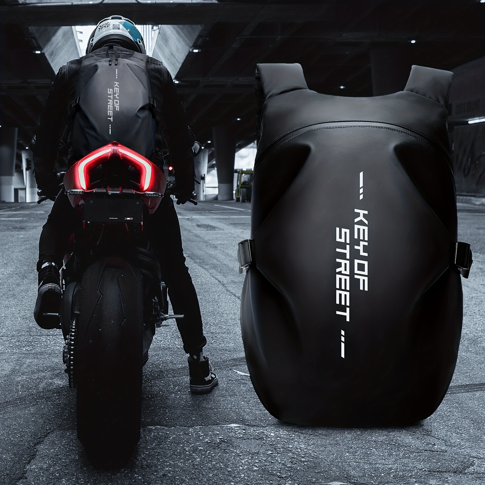 Carbon Fiber Motorcycle Backpack Riding Bag Laptop Backpack Rider  Motorcycle Waterproof Reflective Hard Shell Moto Turtle Bag - AliExpress