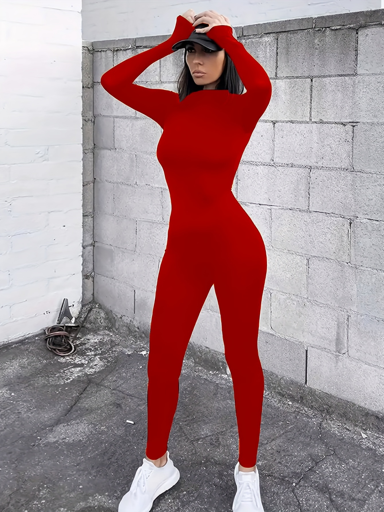 Sexy V Neck Casual Bodycon Jumpsuit - RED DIAMOND STORE