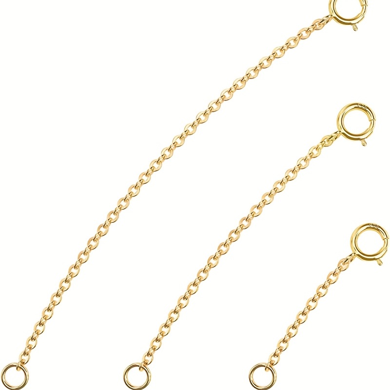 14k 18K Solid Gold Necklace or Bracelet Extender Chain, Adjustable Gold  Extender Link, Spring Ring Clasp, Jewelry Chain Extender 1 2 3 4 