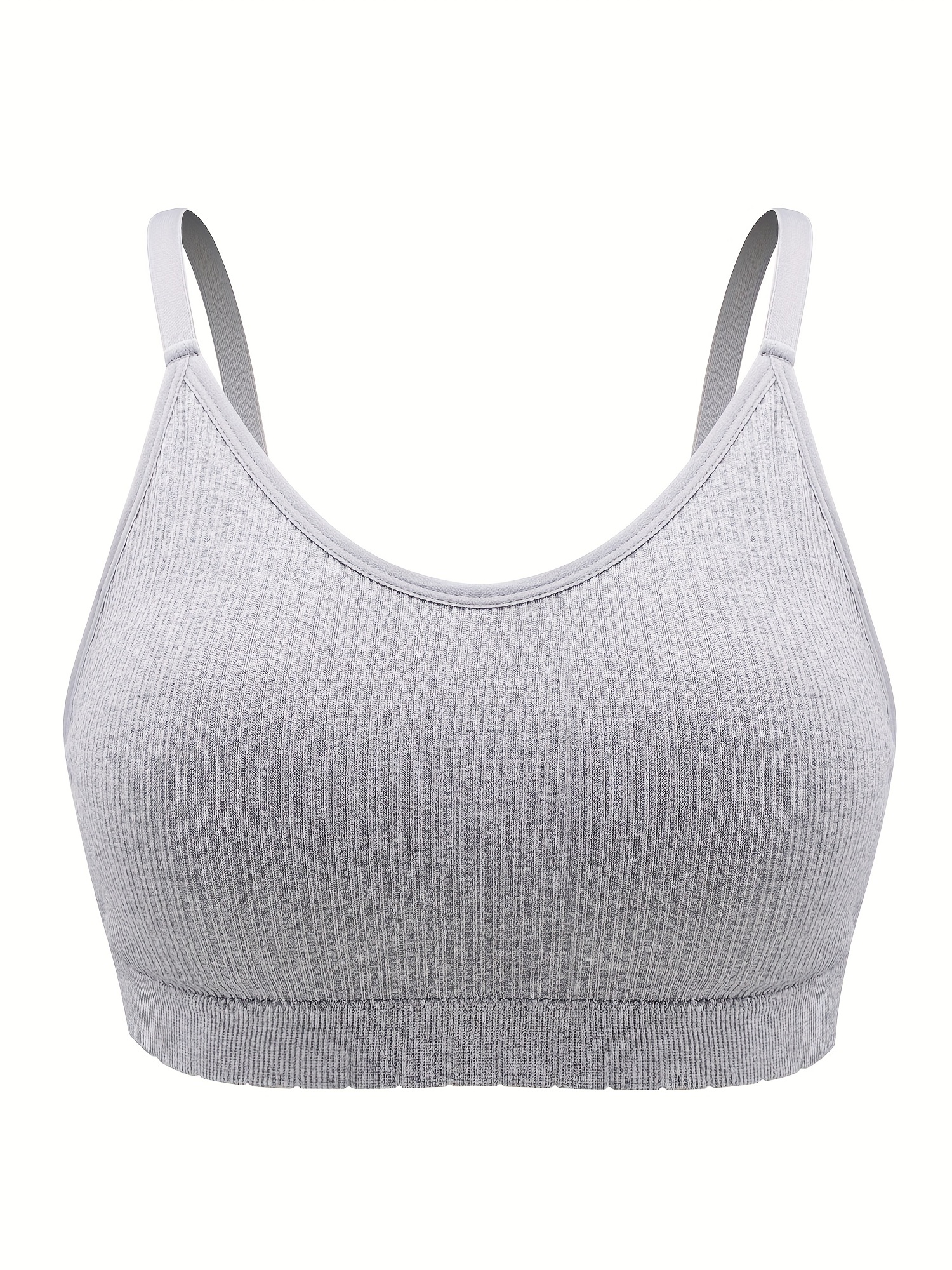Buy Bra For Gym/ Solid Non-Wired Lightly Padded Sports Bra Grey