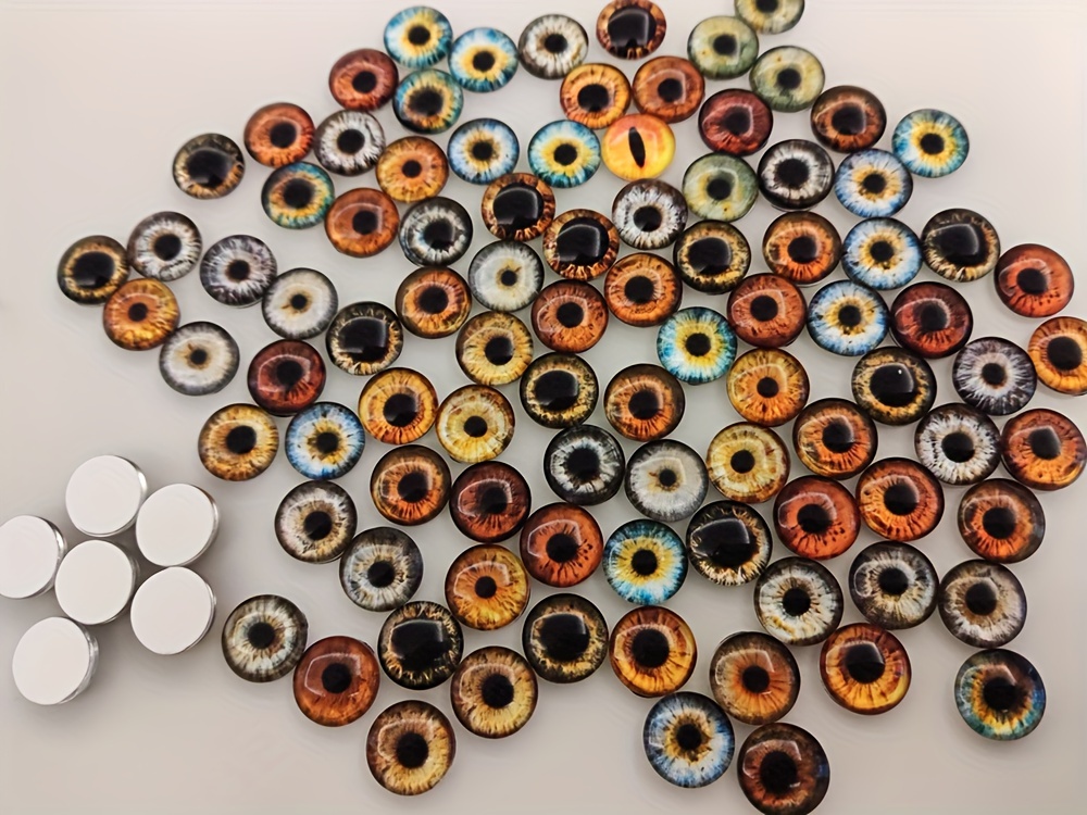 50PCS/Set 6/8/10mm Doll Eyeballs Dolls Eyes DIY Crafts Eyeballs for  Dinosaur Animal Cat