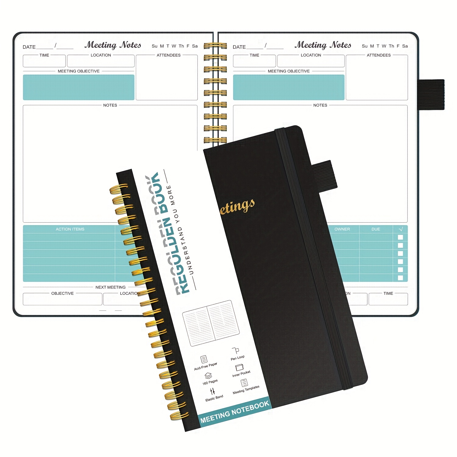 Business Notebook Meeting Office Notepad Study Supplies Book - Temu