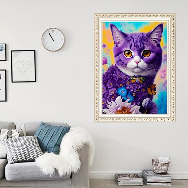 5d Diy Diamond Painting For Adults And Beginners Cat Diamond - Temu