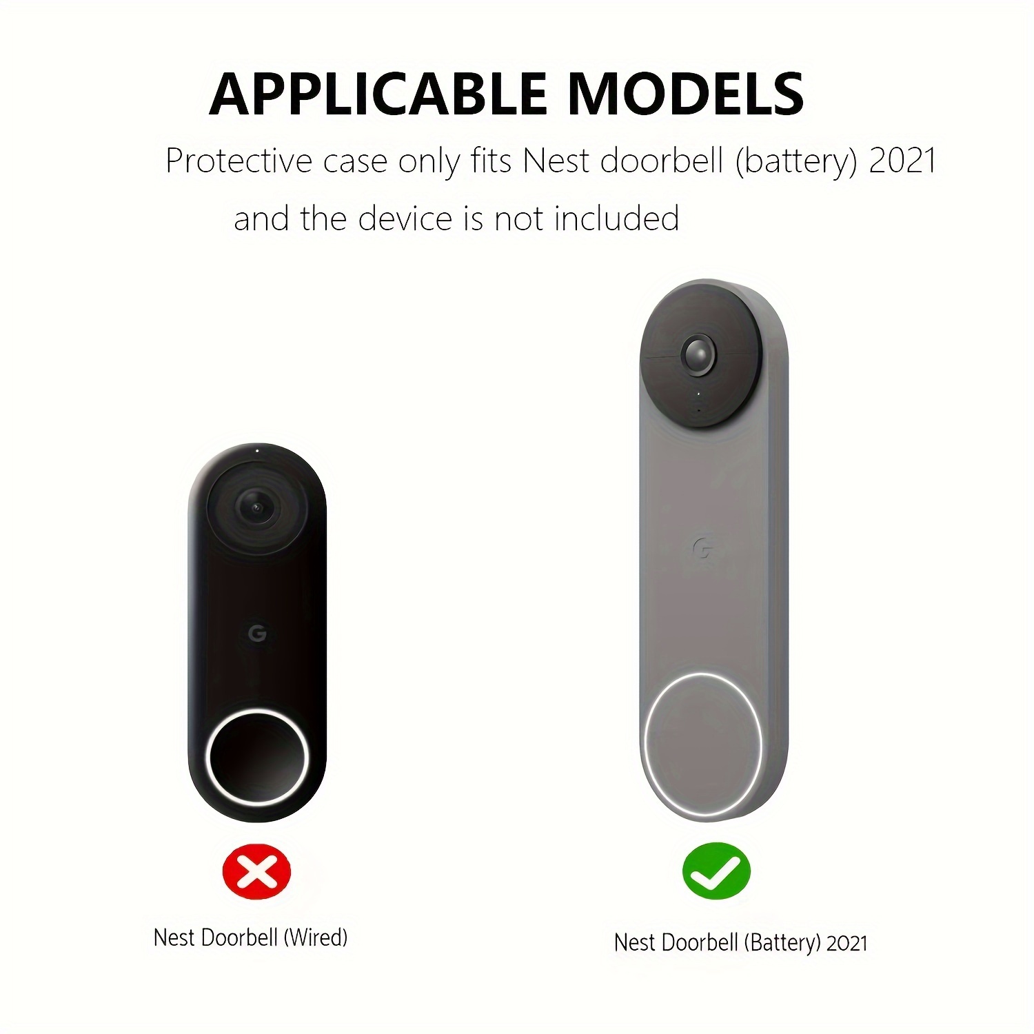suitable for google nest doorbell battery 2021 doorbell silicone protective cover sun protection snow protection seismic resistance silicone shell waterproof and dustproof cover