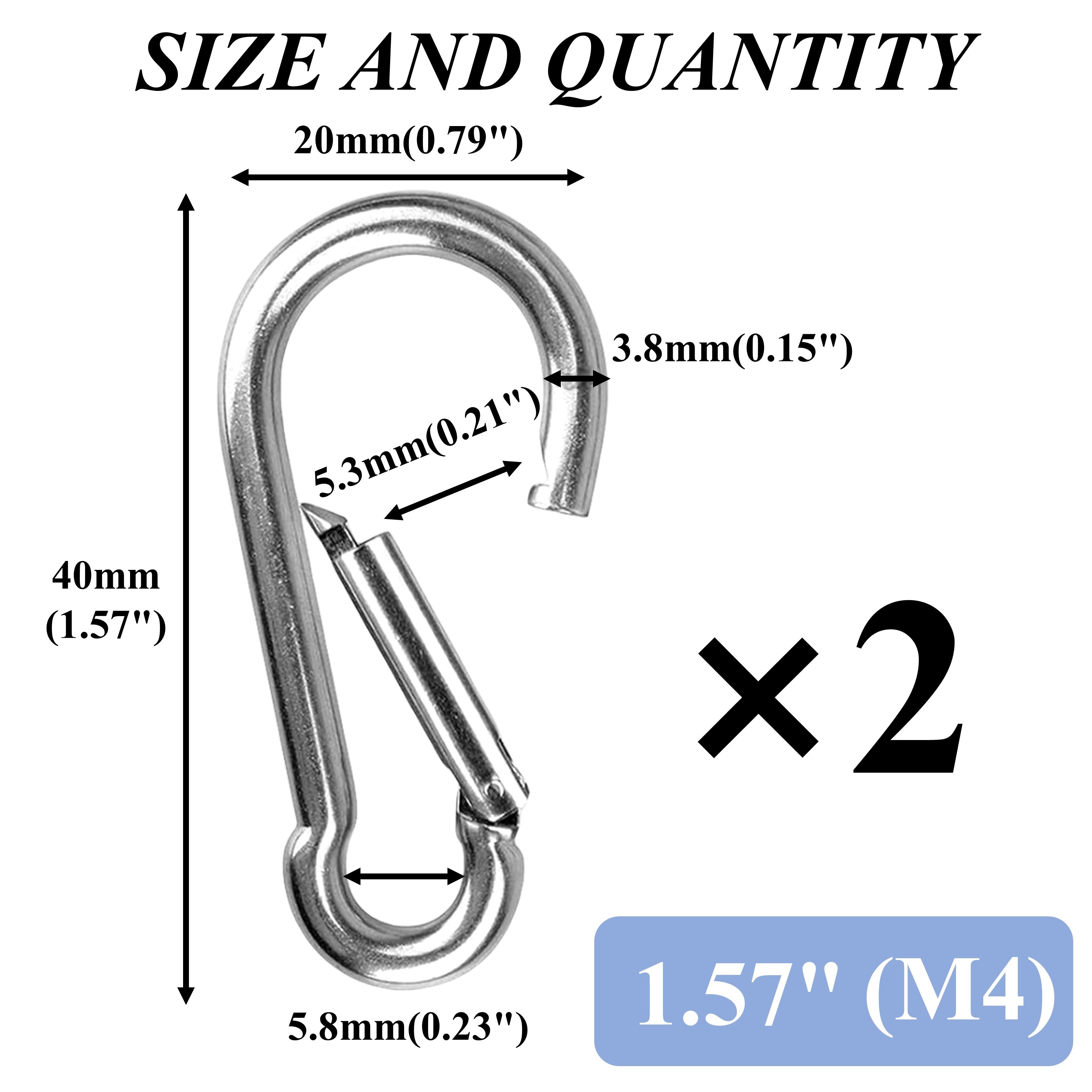 10 Pack 304 Stainless Steel Carabiner Clip, 3.15 inch Heavy Duty Spring  Snap Hook, Caribeener Clips for Outdoor Camping, Swing Set, Hammock, Hiking  Travel, Fishing, Quick Link Keychain 