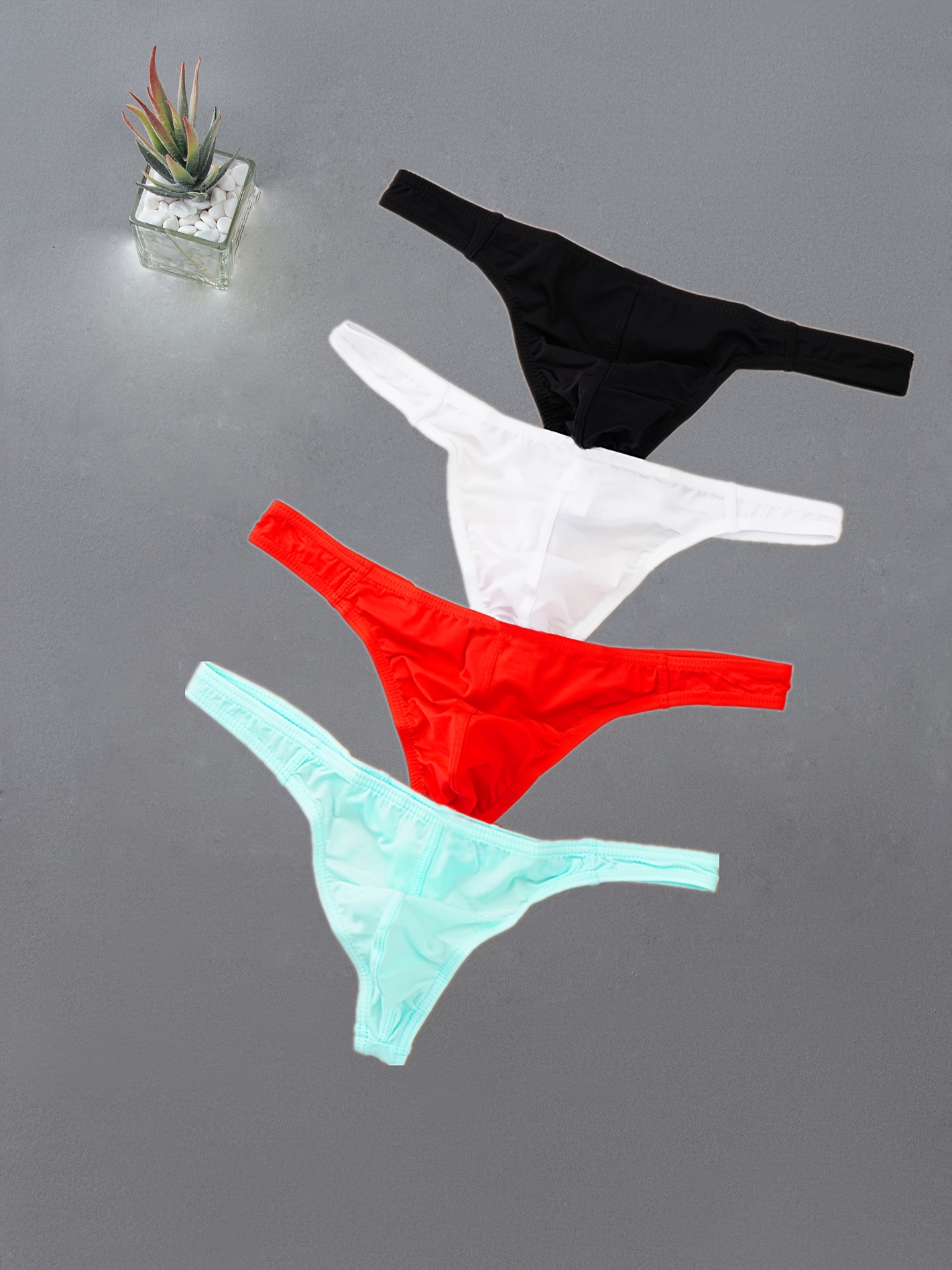 7Pcs Women's Satin Thong Panties Comfortable Bikini Briefs Frill Trim  Underwear 