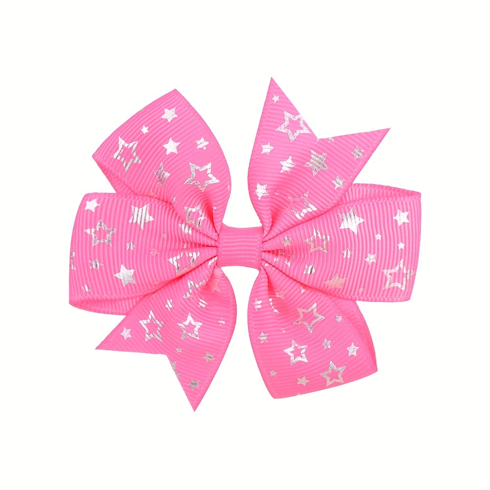 6pcs Candy Ribbed Bow Hair Clip Set for Kids