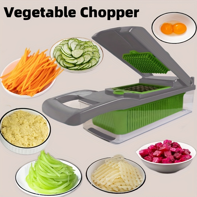Vegetable Chopper, 14 in 1 Vegetable Cutter Onion Chopper Food Choppers  Multifunctional Kitchen Vegetable Slicer Dicer Cutter with 8 Blades and