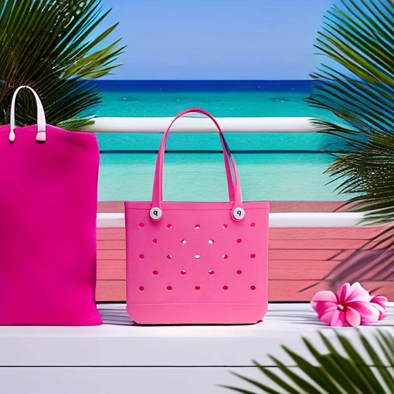 Summer Beach Rubber Tote Bag, Waterproof Eva Storage Travel Bag, Portable  Reusable Handbag For Pool, Outdoor - Temu United Arab Emirates