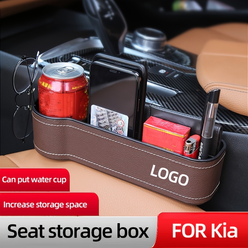 Car Storage Box Car Seat Storage Box With Cup Holder - Temu