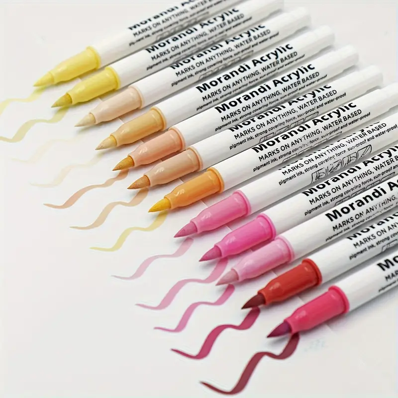 Morandi Acrylic Paint Pens Soft Brush Tip Calligraphy - Temu