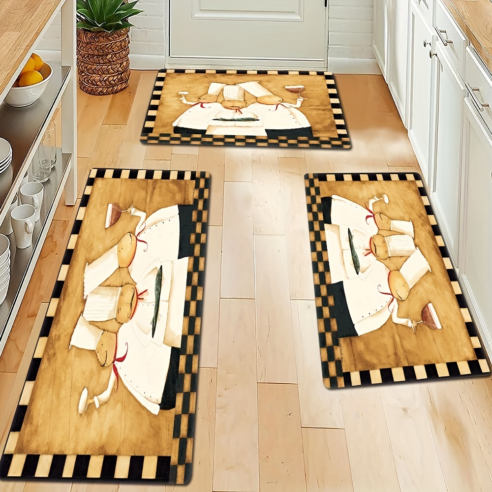 Juego de 3 alfombras de cocina antideslizantes para piso, alfombras de  cocina lavables, tapetes de cocina súper absorbentes para cocina, baño,  piso