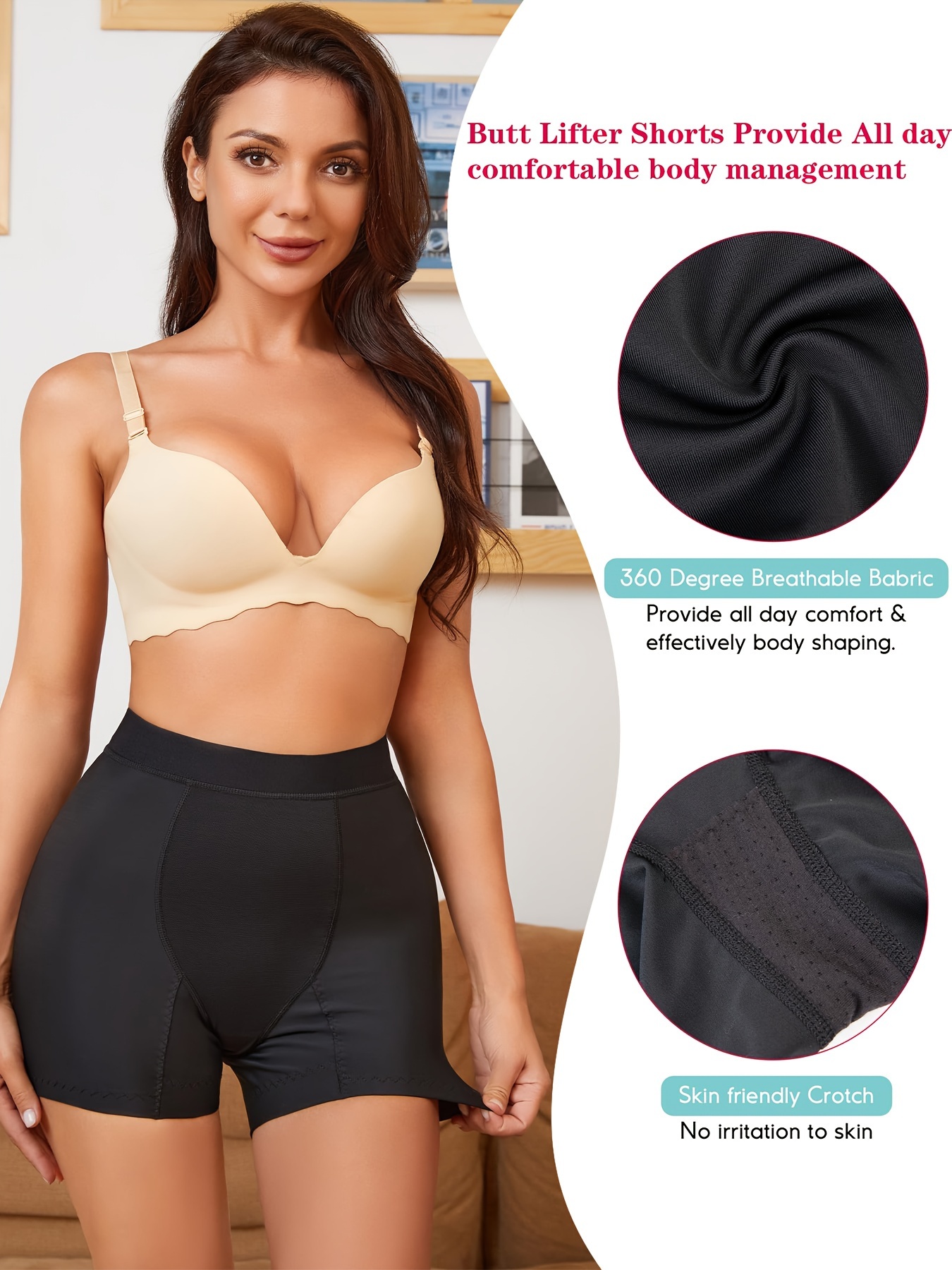 Open Butt Shaping Shorts Tummy Control Compression Slimmer - Temu
