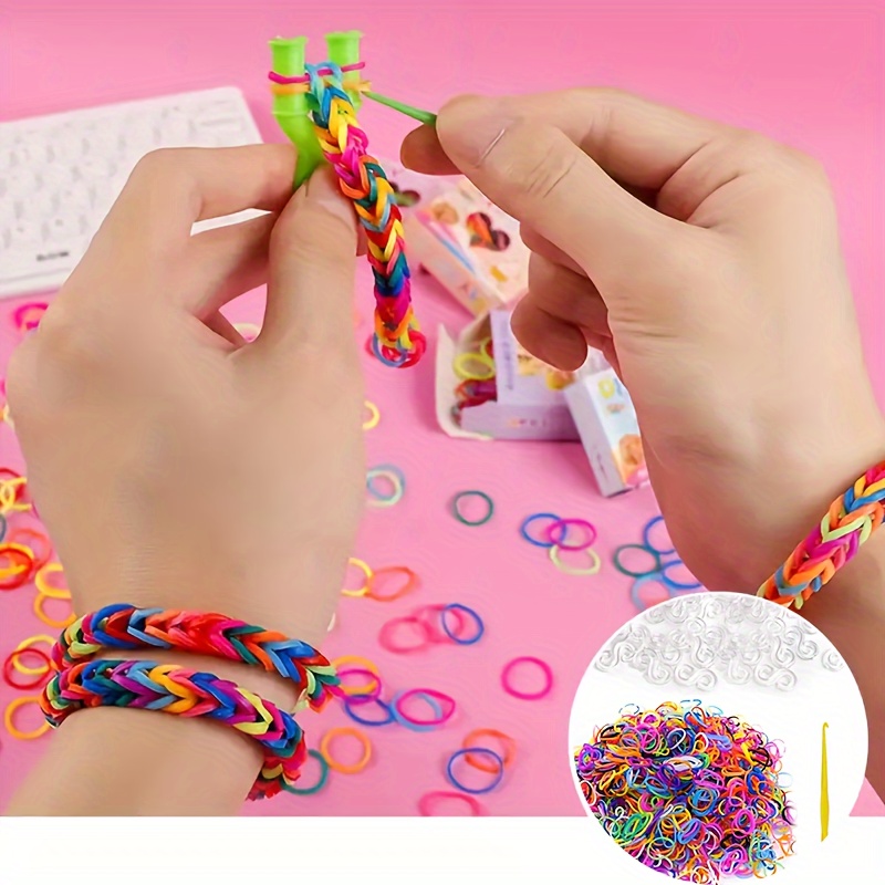 DIY Loom Bands Kit, 54Grids 40 Colors Colorful Rubber Bands Looming Kit For  DIY Refill Bracelet Making Craft Kits, Large Loom Twisted Bands With Loom