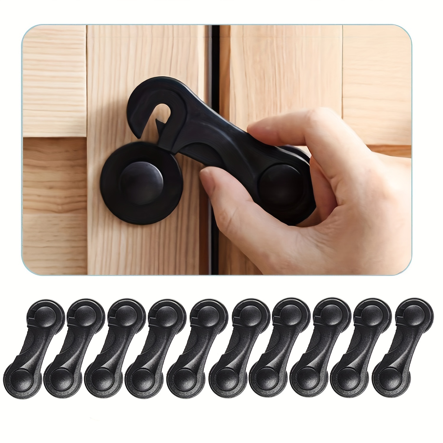 

1/5pcs Plastics Locker Lock, Safety Lock, Home Drawer Cabinet Door Refrigerator Anti-pinch Lock, Drawer Door Cabinet Lock (black)