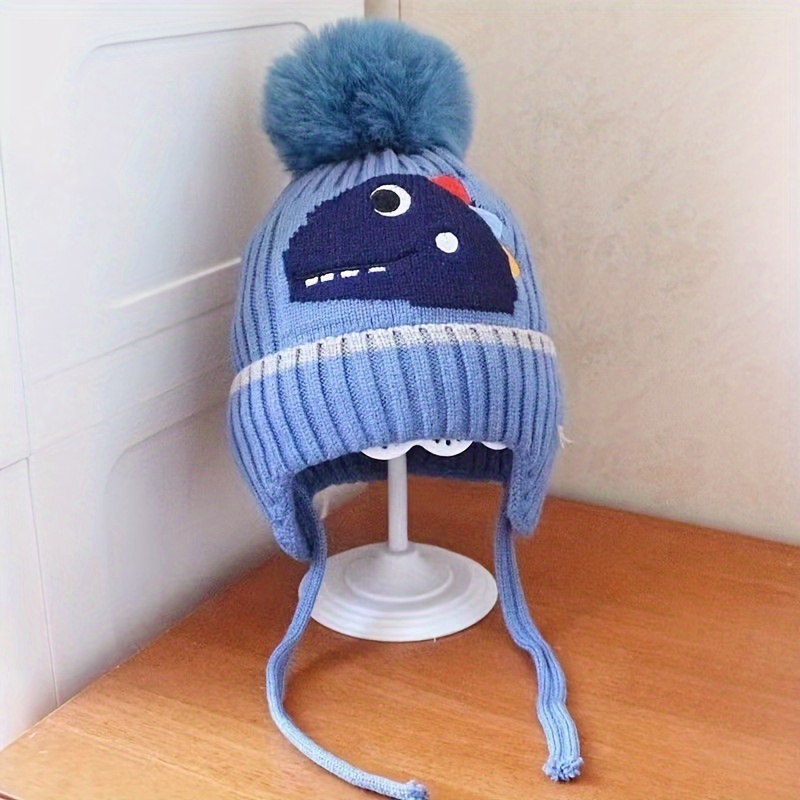 Knitted Beanie Cartoon Cute Winter Temu And Hat Warm Boys - Girls