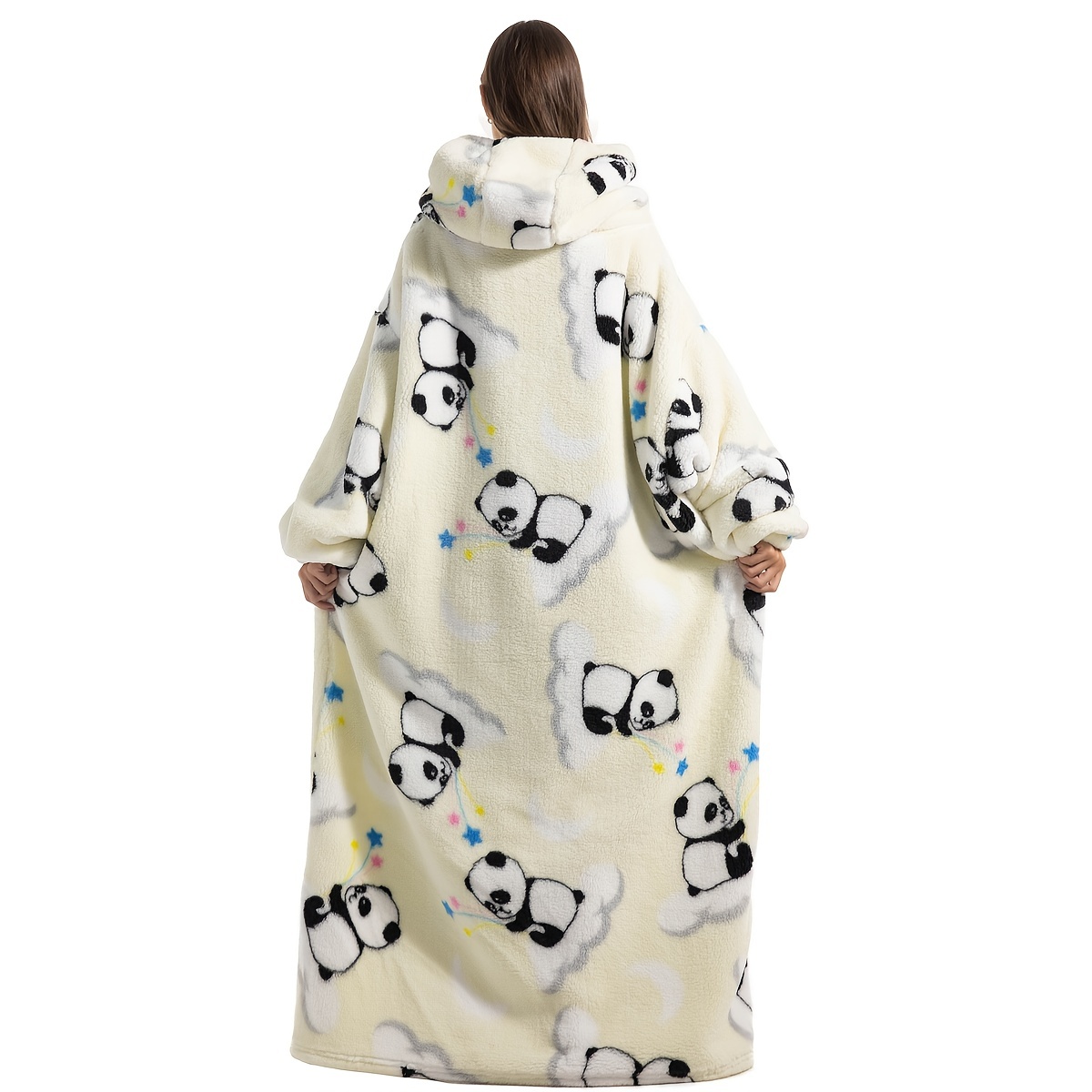 1pc wearable blanket hoodie plush soft warm sherpa fleece hoodie blanket comfy sweatshirt with big pocket for women men adults details 0