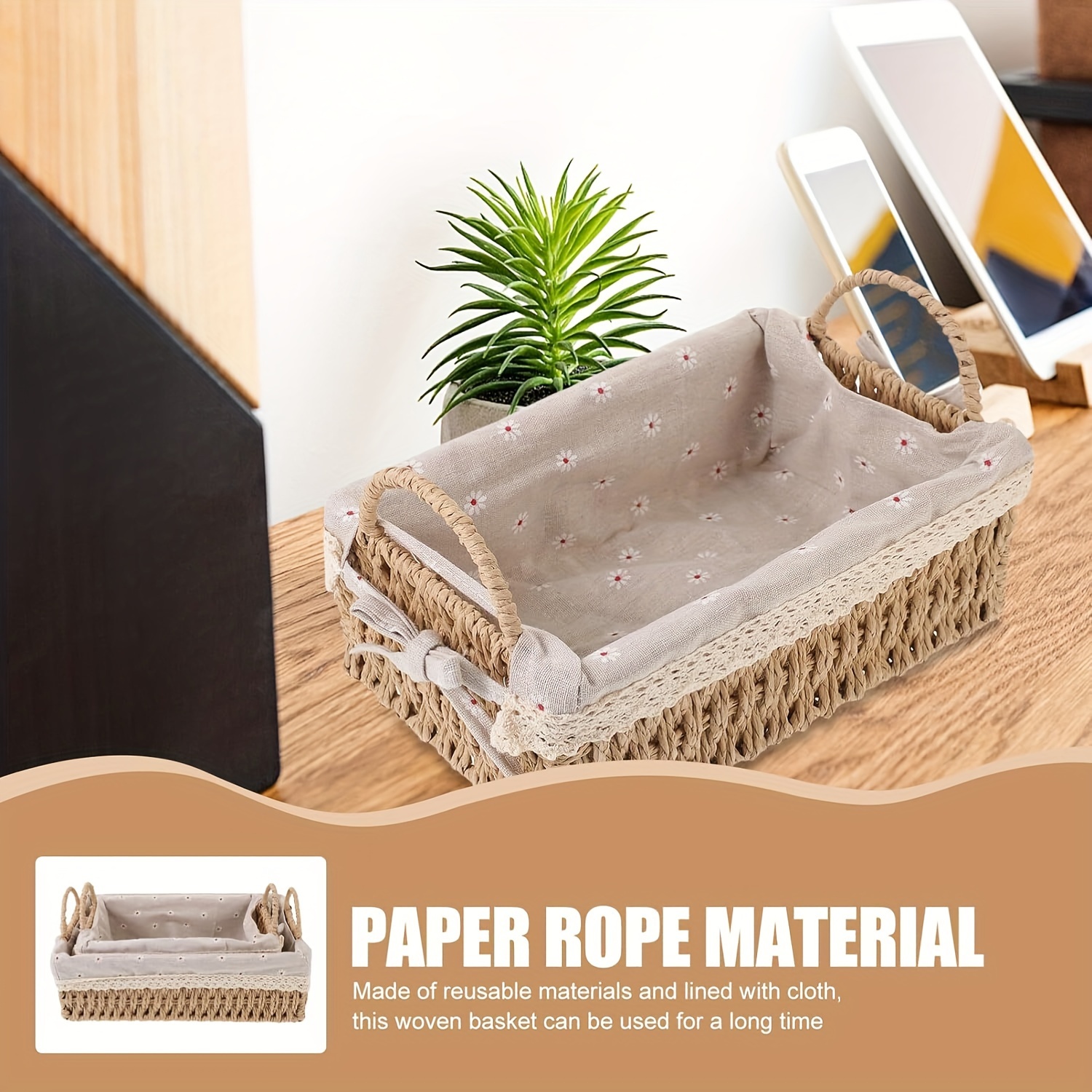 2pcs Bathroom Storage Baskets Rattan Woven Storage - Temu