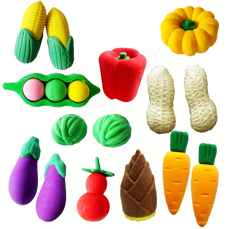 2pcs Gommes drôles pour les enfants Mini Gomme drôle Ensemble gommes de  fruits pour les enfants Gommes de légumes de style aléatoire