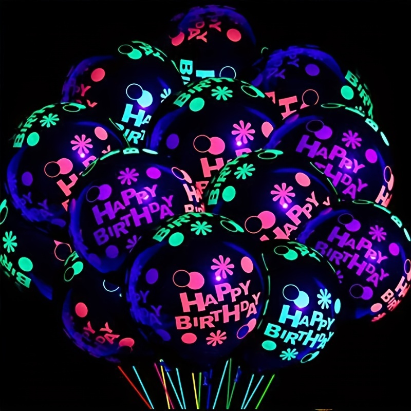 25pcs Ballon Fluorescent 12 Ballon Lettre D'anniversaire - Temu