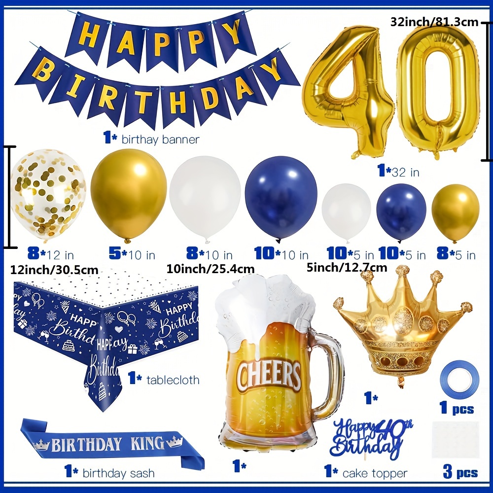 Blue birthday party supplies set-celebration set-happy birthday