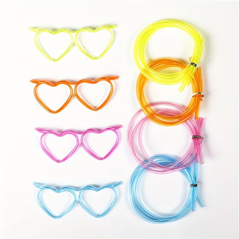 Straw Glasses Funny Soft Pvc Glasses Flexible Drinking Straws Kids Party  Supplies Bar Supplies Accessories Creativity Toy