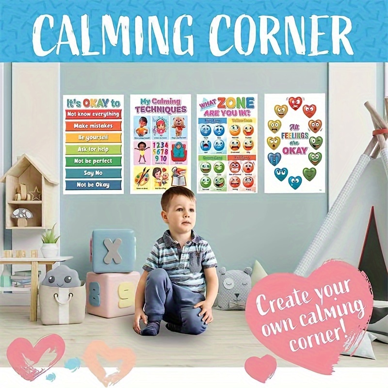 Feelings Chart For Classroom Decor, Zones Of Regulation Poster, Feelings Posters, Emotions