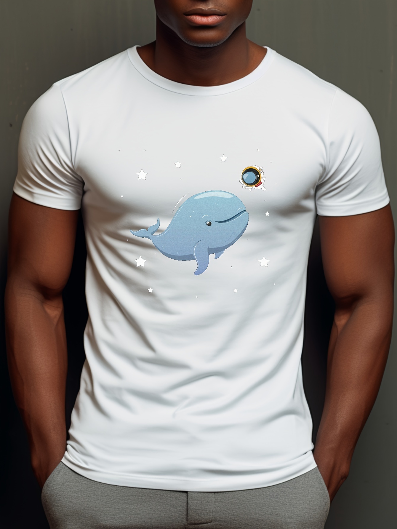 Fish Print T shirt Casual Short Sleeve Crew Neck Top Spring - Temu