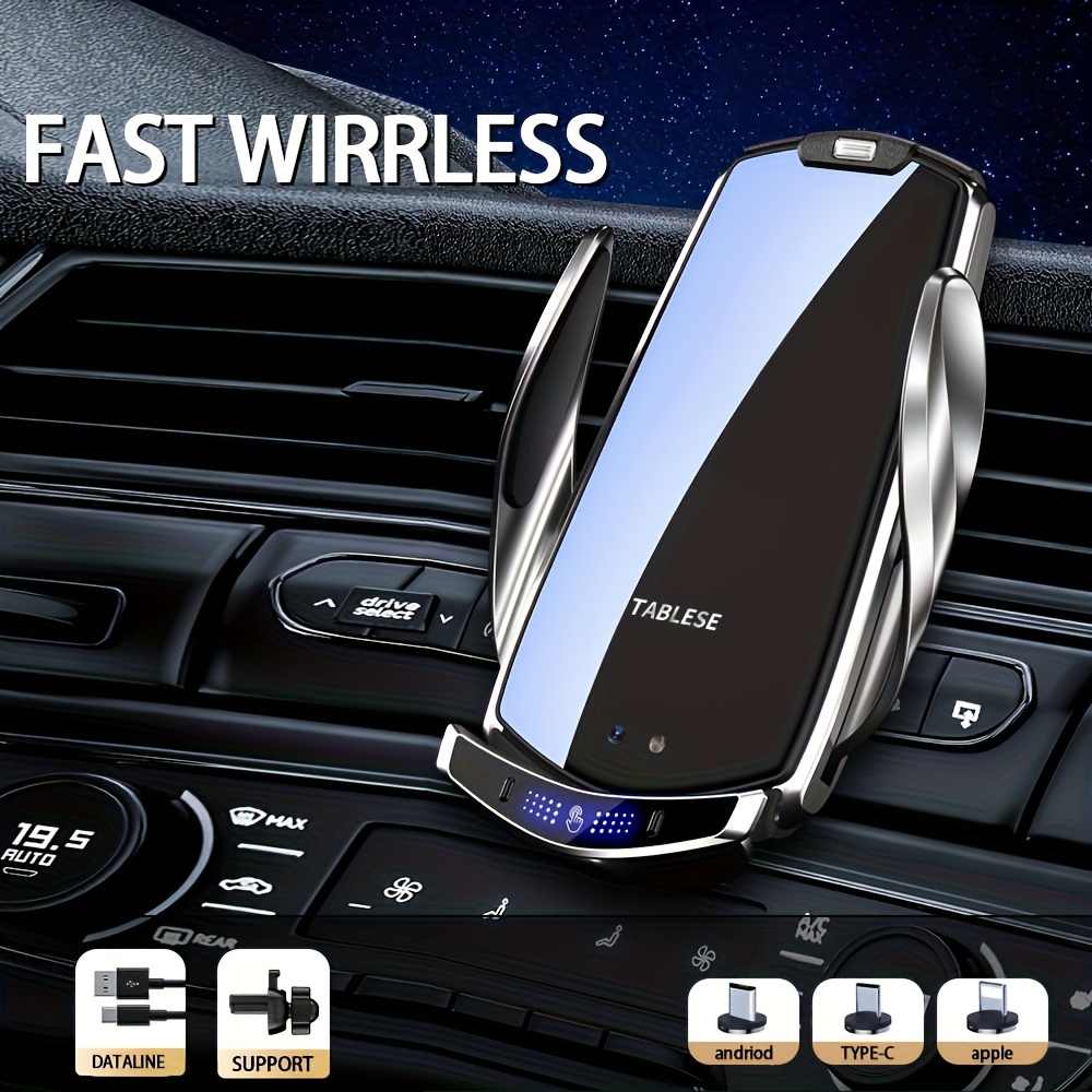 Car Cigarette Lighter Wireless Charger- Phone Holder Mount,Automatic  Infrared Smart Sensing 15W Qi Fast Wireless Charging Cradle for Cell  Phone,Dual