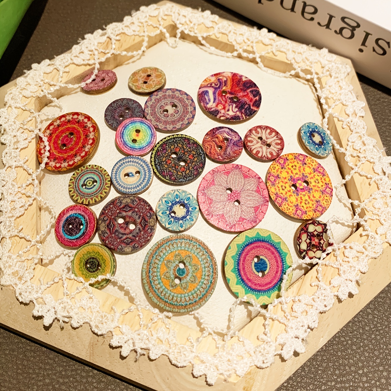 TEMU 100pcs Round Vintage Buttons: Add A To Your Crafting Projects!,christmas Gift