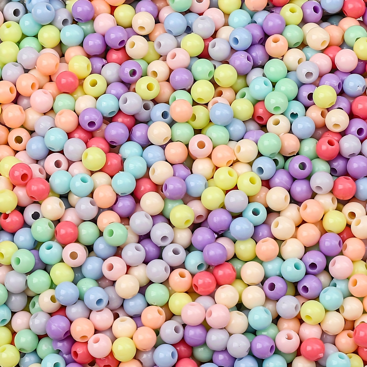 Colorful Candy Beads 20pcs Round Ring Resin Handmade DIY For